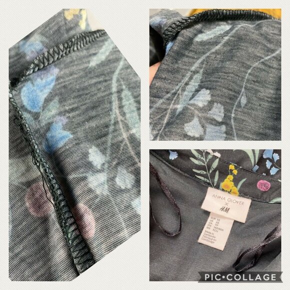 Anna Glover x H&M Peasant Top Womens XS Floral Oversized - Picture 12 of 12